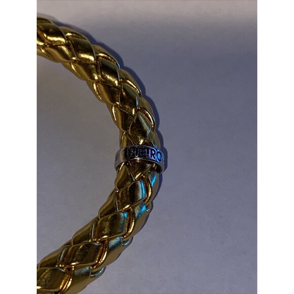 Pietro Balestro Gold Colored Rope Bracelet Sterling Silver Piece Pearl Ends - Picture 3 of 7